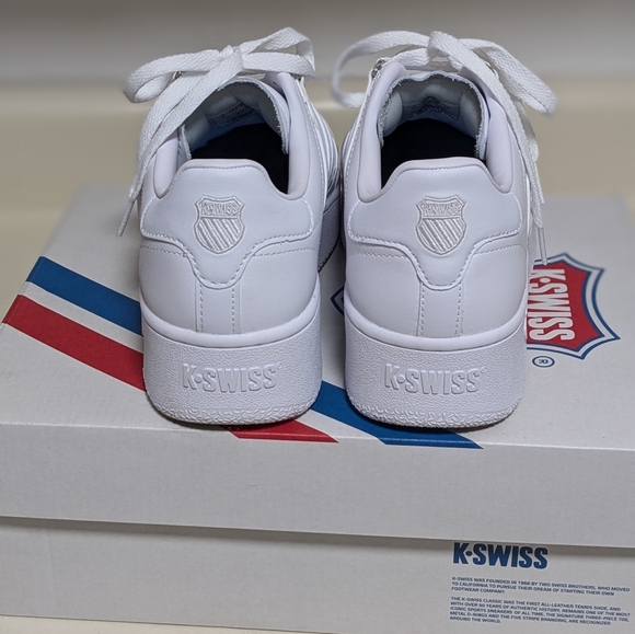 SOLD K-SWISS Genuine Leather White Platform Sneakers sz 11 - Picture 8 of 9